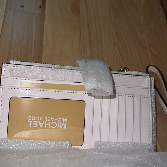 Michael Kors Adele Double-Zip Pebble Leather Wristlet - Picture 8 of 8